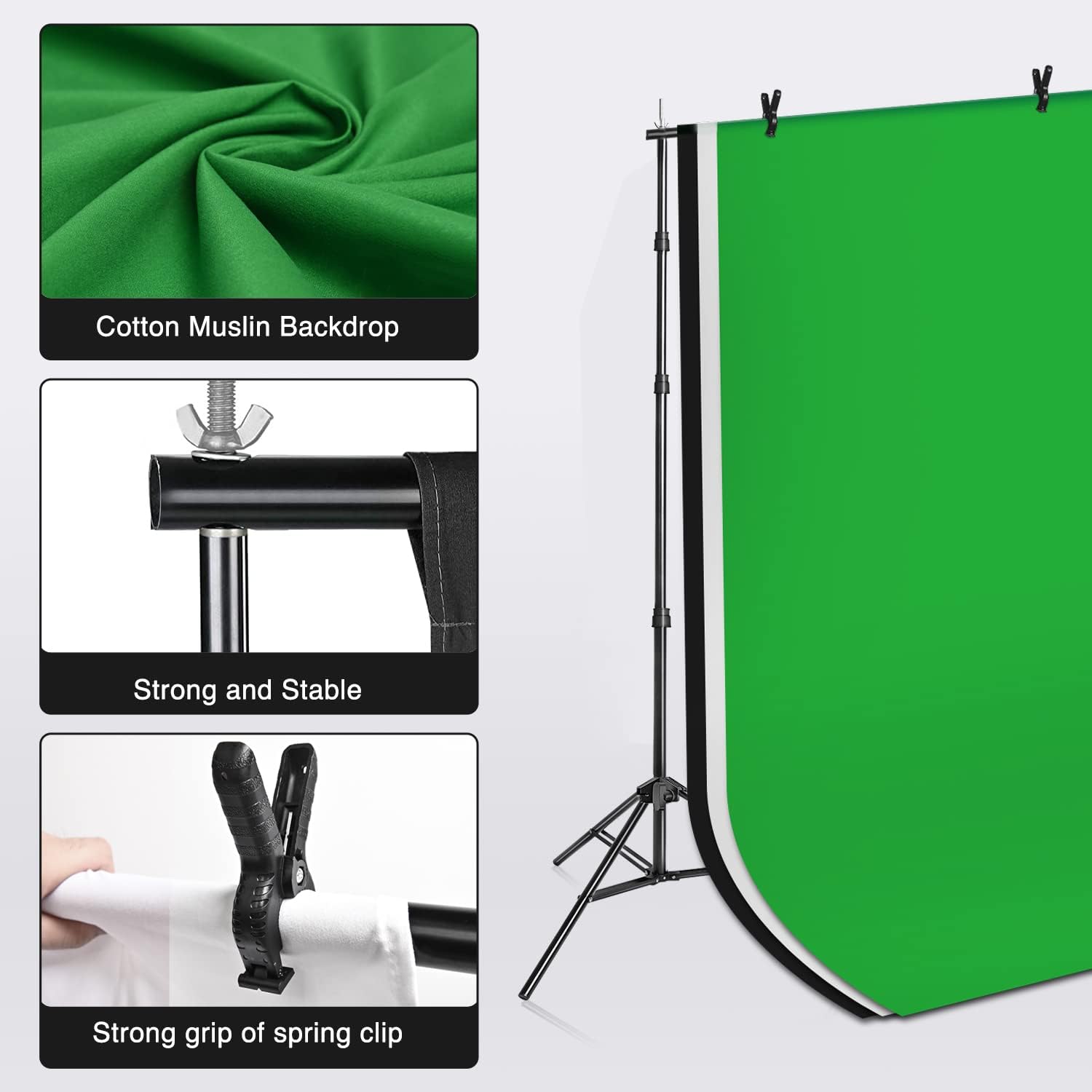 Yesker Photography Lighting Kit 8.5x10ft backdrop Support Equipment System Umbrella 5500k Light Bulb Softbox Continuous Lighting for Photo Shoot Studio Portrait Product and Video Recording Photography