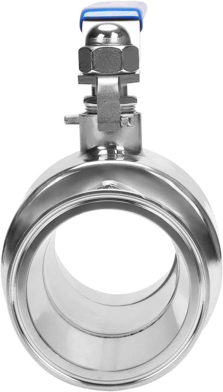 DERNORD 3 inch Tri-Clamp Clover Ball Valve Stainless Steel 304,PTFE Lined. (3 inch Tube OD)