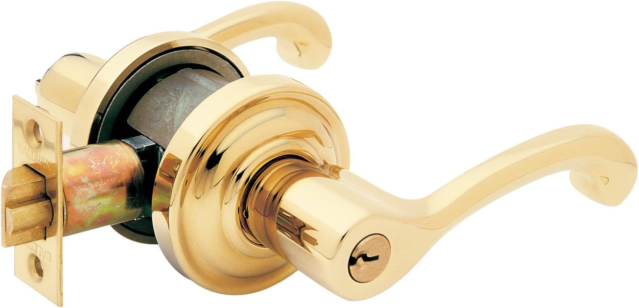 Baldwin 5245.003.Lent Classic Lever Keyed Entry Set, Lifetime Polished Brass