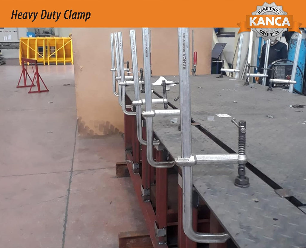 KANCA- HDC-600 Heavy Duty Clamps, Clamping Force 12,000 N, Opening 24 INCH, Drop-Forged F-Clamp, Welding Tools, Bar Clamp, 600 MM