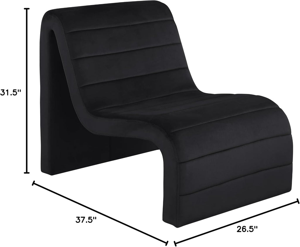 Meridian Furniture Ivy Black Velvet Accent Chair