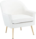 SAFAVIEH Home Collection Rodrik White Velvet/Gold Accent Chair