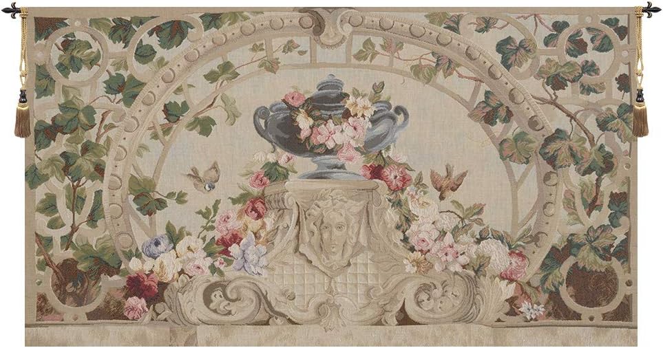 C Charlotte Home Furnishings Inc Beauvais Green Leaves No Border French Tapestry Wall Hanging | Viscose Cotton and Polyester Blend Wall Art | 30 in. x 50 in | Home Decor Accents
