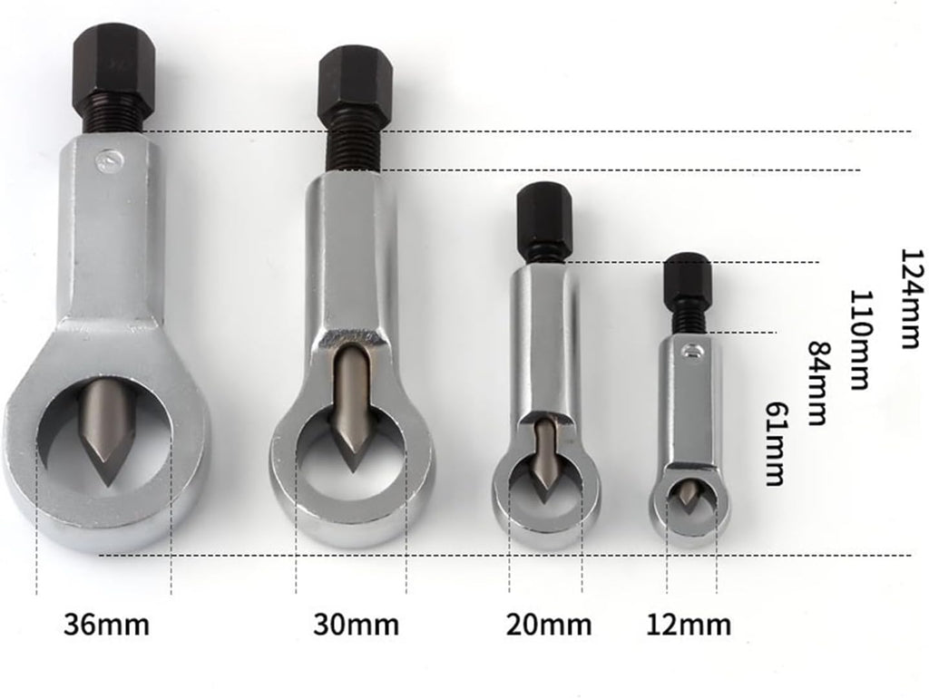 Adjustable Puller 4Pcs 9-27mm Nut Splitter Damaged Bolt Nut Separator Extractor Remover Cutting Tools Screw Breaker Set