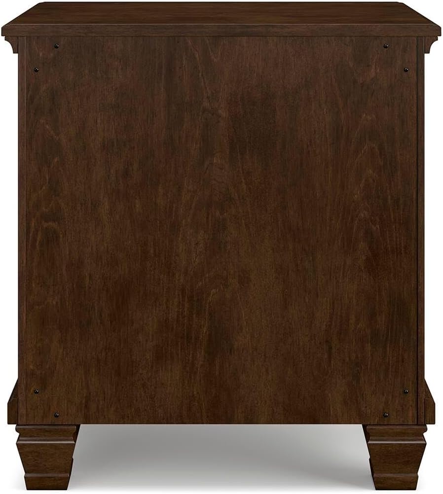 Signature Design by Ashley Danabrin Classic 2 Drawer Nightstand for Bedroom, 26.63' Tall, Dark Brown