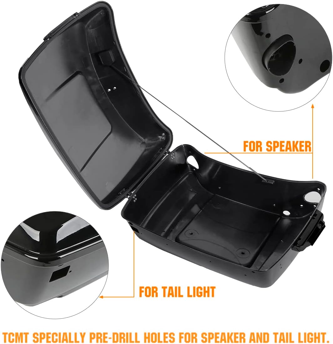 TCMT King Motorcycle Trunk Box Backrest Pad Luggage Rack Taillight Fit For Harley 2014-2025 Touring CVO Road King Road Glide Street Glide Electra Glide Pack
