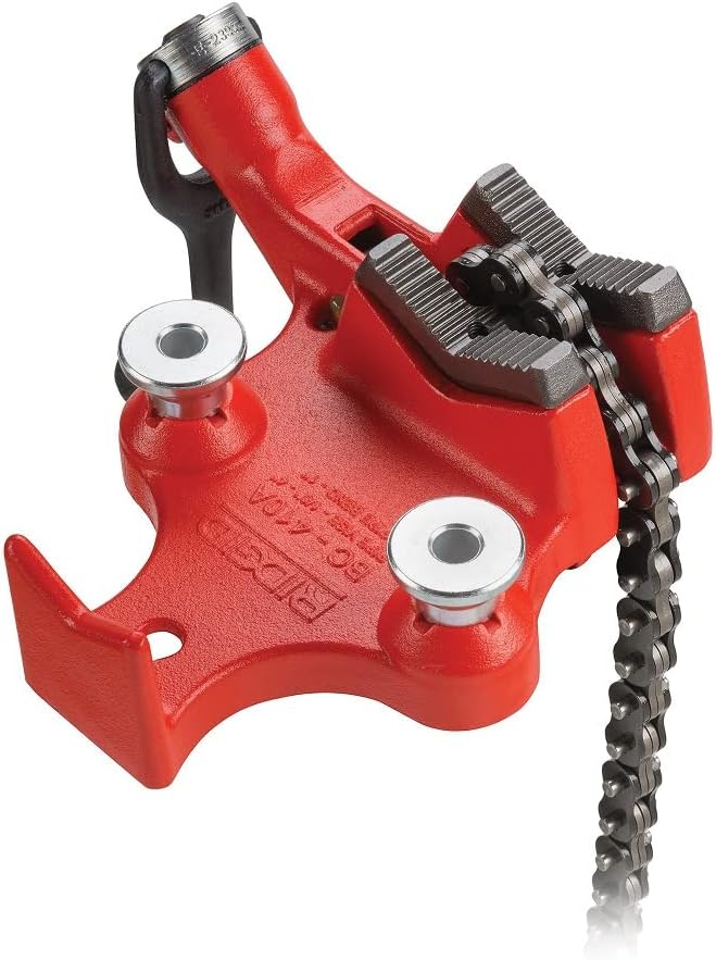 RIDGID 40195 Model BC410 Top Screw Bench Chain Vise, 1/8-inch to 4-inch Bench Vise, Small