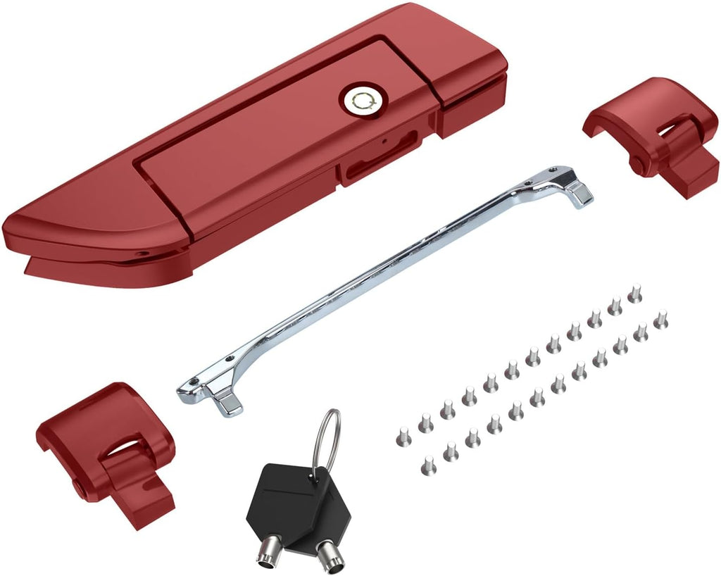 Tour Pack Latches for Harley,Tour Pack Trunk Lid Latch with Keys Fit for Harley Touring/Road King/Road Glide/Street Glide/Electra Glide/Ultra-Classic 2014+ Redline Red