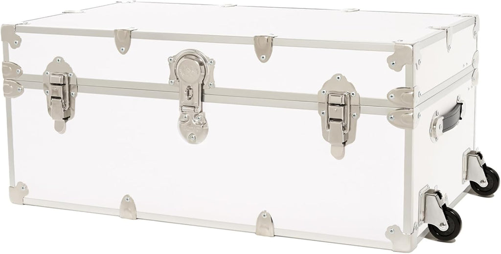 Rhino Trunk & Case Classic Camp & College Trunk with Wheels. 30'x17'x13', 1500+ lbs Capacity - Many Colors, Soft-Close Lid. Strong, USA Made Summer Camp Footlocker and Secure Dorm Storage Chest