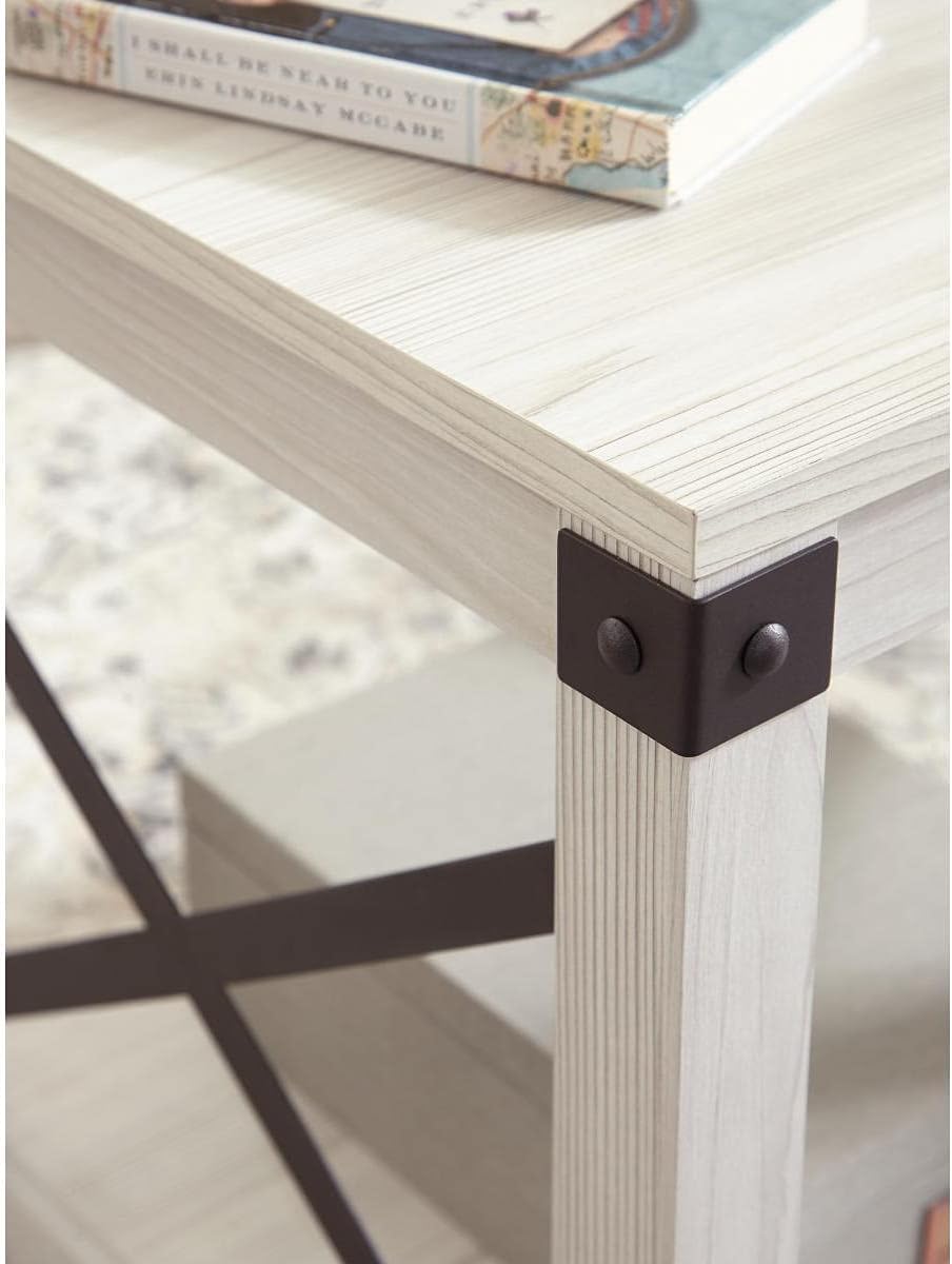 Signature Design by Ashley Bayflynn Modern Farmhouse End Table, Whitewash