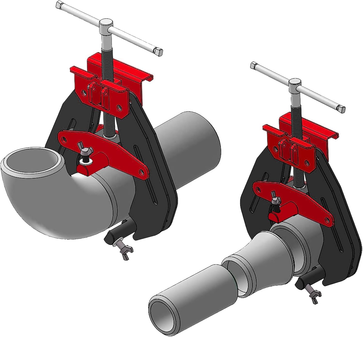 8'-16' Heavy Duty Pipe Alignment Clamp, Professional Quick Release T-Handle for Welding & Fittin