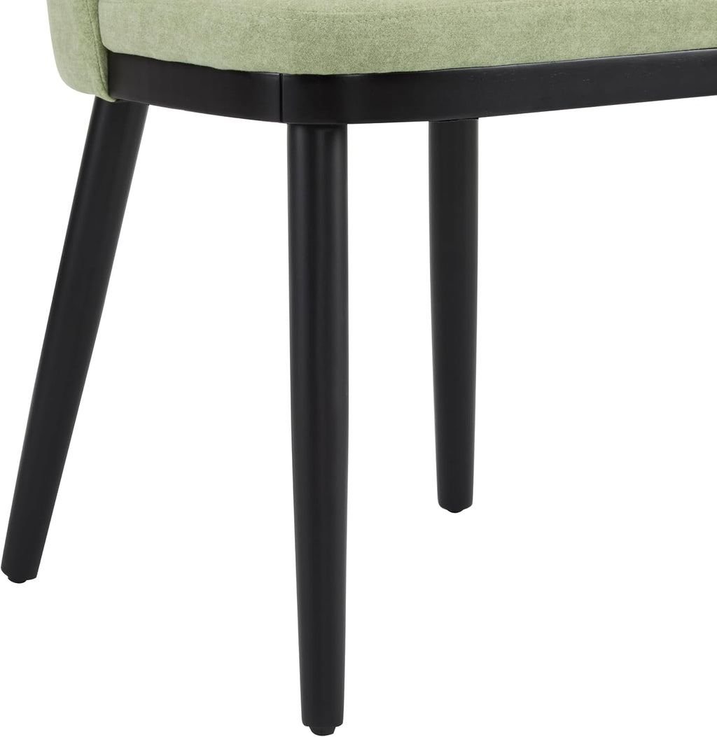Christopher Knight Home Set of 2 Ringo Fabric Upholstered Dining Chairs, Rubberwood Frame, Curved Backrest, Foam-Filled Cushion, Armless Accent Chair/Side Chair for Dining Room/Kitchen, Mint+Black