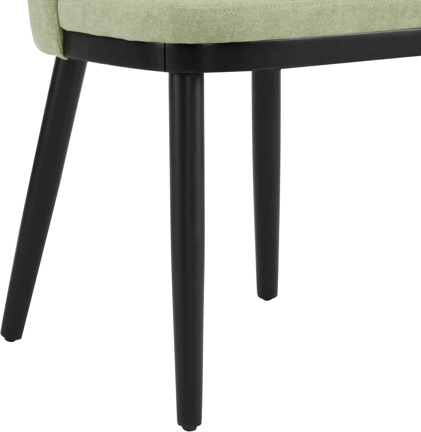 Christopher Knight Home Set of 2 Ringo Fabric Upholstered Dining Chairs, Rubberwood Frame, Curved Backrest, Foam-Filled Cushion, Armless Accent Chair/Side Chair for Dining Room/Kitchen, Mint+Black