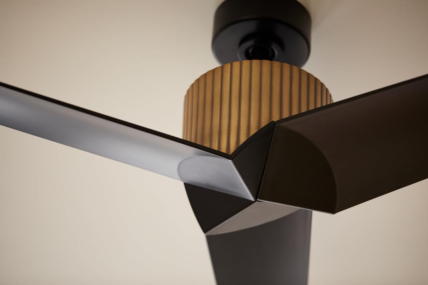 Kichler Almere 56 in 3 Blade Indoor Ceiling Fan without Light, Modern Natural Brass with Satin Black Blades for Living Room, Bedroom, Kitchen, 330130NBR