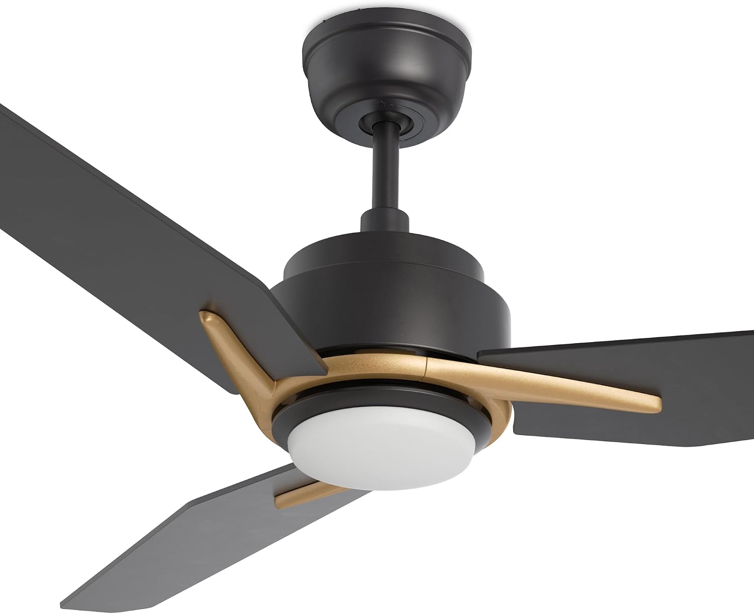 SMAFAN Smart Ceiling Fans with Lights Flush Mount 56', 3 Light Colors Dimmable, 10 Speeds DC Ceiling Fan with Remote, Outdoor, Compatible with Alexa, Siri & Google Home, Black Gold