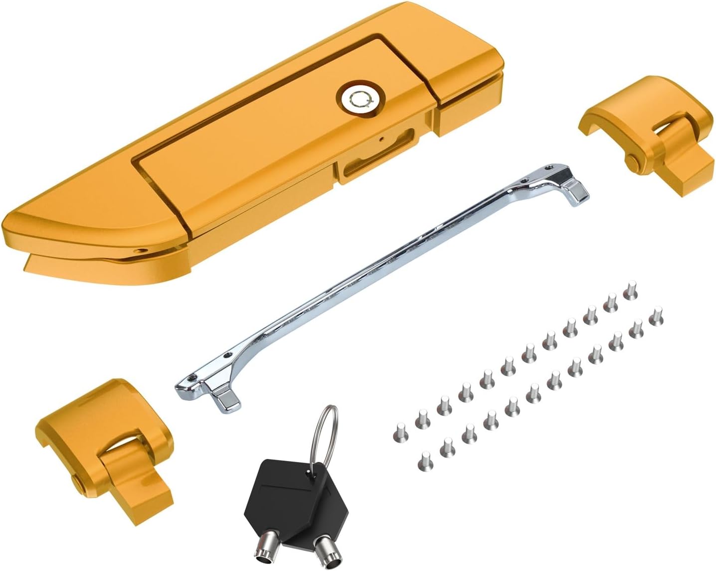Tour Pack Latches for Harley,Tour Pack Trunk Lid Latch with Keys Fit for Harley Touring/Road King/Road Glide/Street Glide/Electra Glide/Ultra-Classic 2014+ Prospect Gold