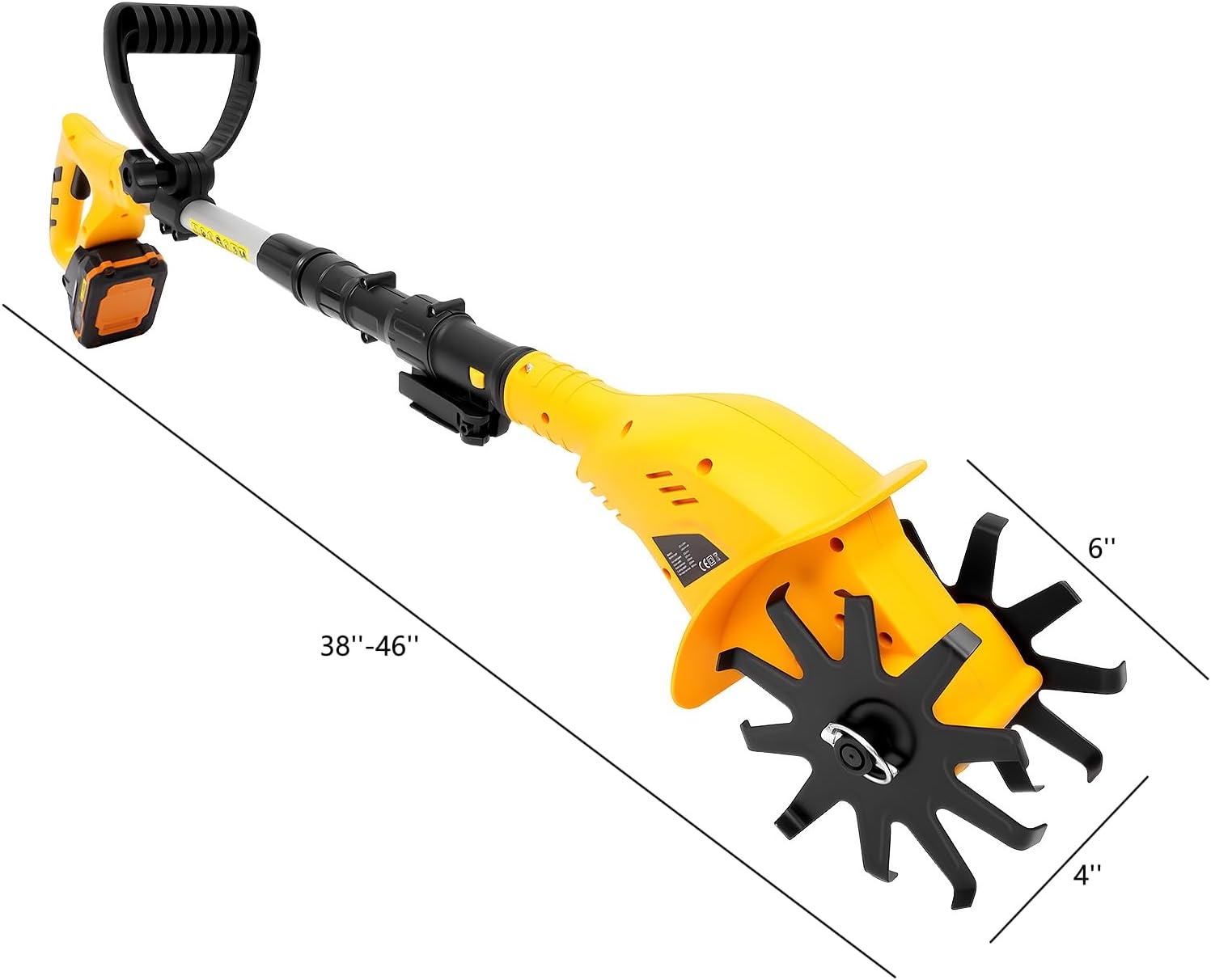 Cordless Tiller Cultivator for Gardening, 20V Electric Garden Tiller, 2Ah Battery Powered Garden Rototiller with Charger, Handheld Rotary Tillers for Lawn Gardening Soil Cultivation