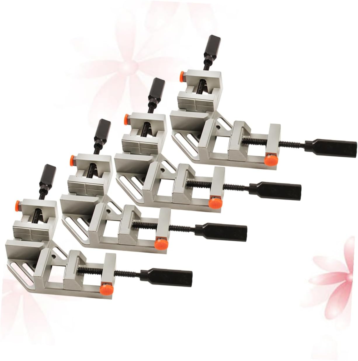 4pcs 90 Degree Aluminum Alloy Corner Clamp Double Handle Quick Release Corner Clamp for Woodworking Photo Framing Cabinet Assembly