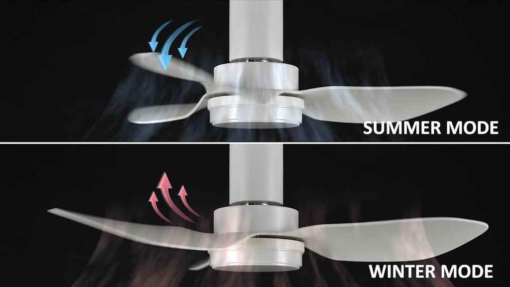 Carro 36' Low Profile Ceiling Fan with Light and Remote, Small Flush Mount Ceiling Fan with 10-speed DC Motor, Indoor & Outdoor, for Bedroom, Living room, White
