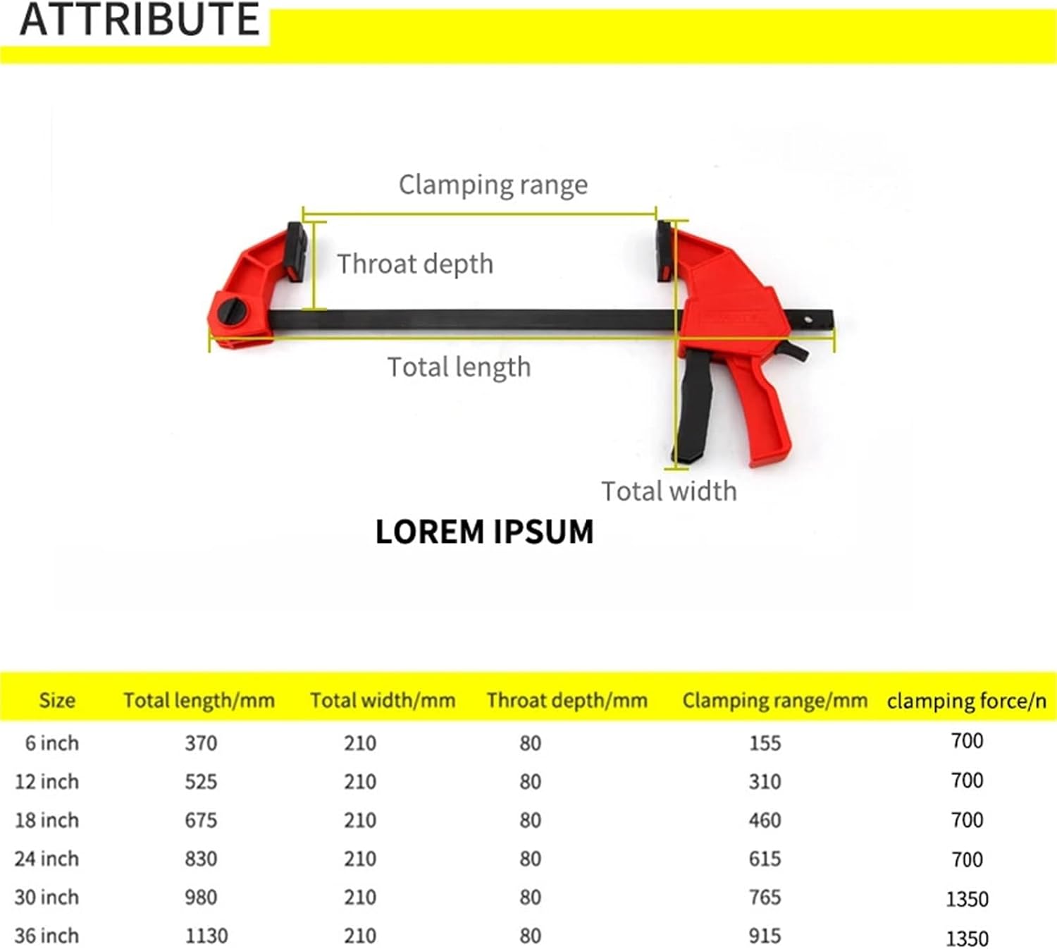 1pcs Heavy Duty F Clamp 1Pcs Quick Ratchet Release Clip Bar Wood Working Clamps Hand Tool 6 12 18 24 30 36 inch(24 inch)