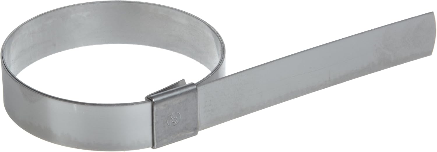 Band-It CP6S99 5/8' Wide x 0.025' Thick 1-1/2' Diameter, 201 Stainless Steel Center Punch Clamp (100 Per Box)