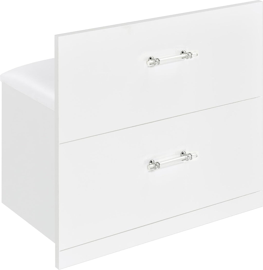 Coaster Home Furnishings Flora 2-Drawer Vanity Set with Led Mirror White High Gloss