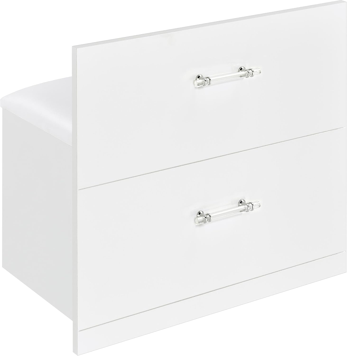 Coaster Home Furnishings Flora 2-Drawer Vanity Set with Led Mirror White High Gloss