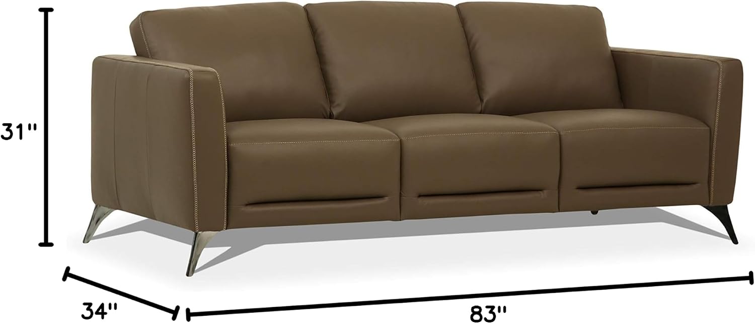 Acme Malaga Leather Sofa in Espresso Chocolate