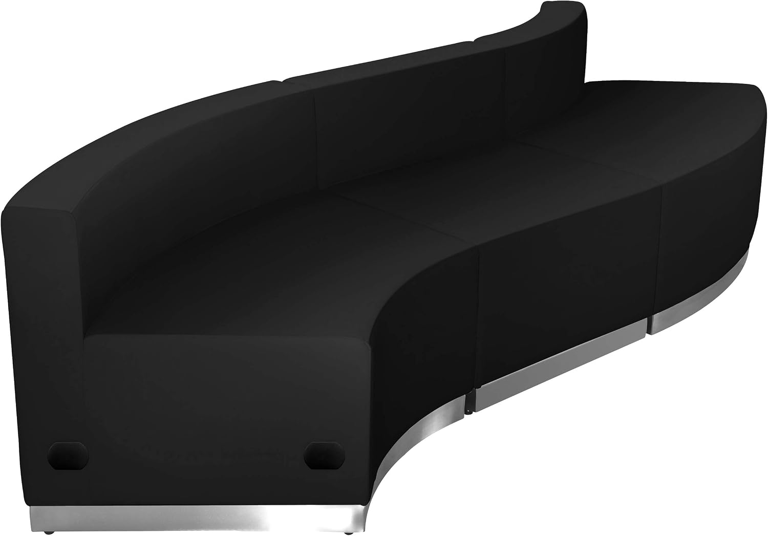 Flash Furniture HERCULES Alon Series Black LeatherSoft Reception Configuration, 3 Pieces