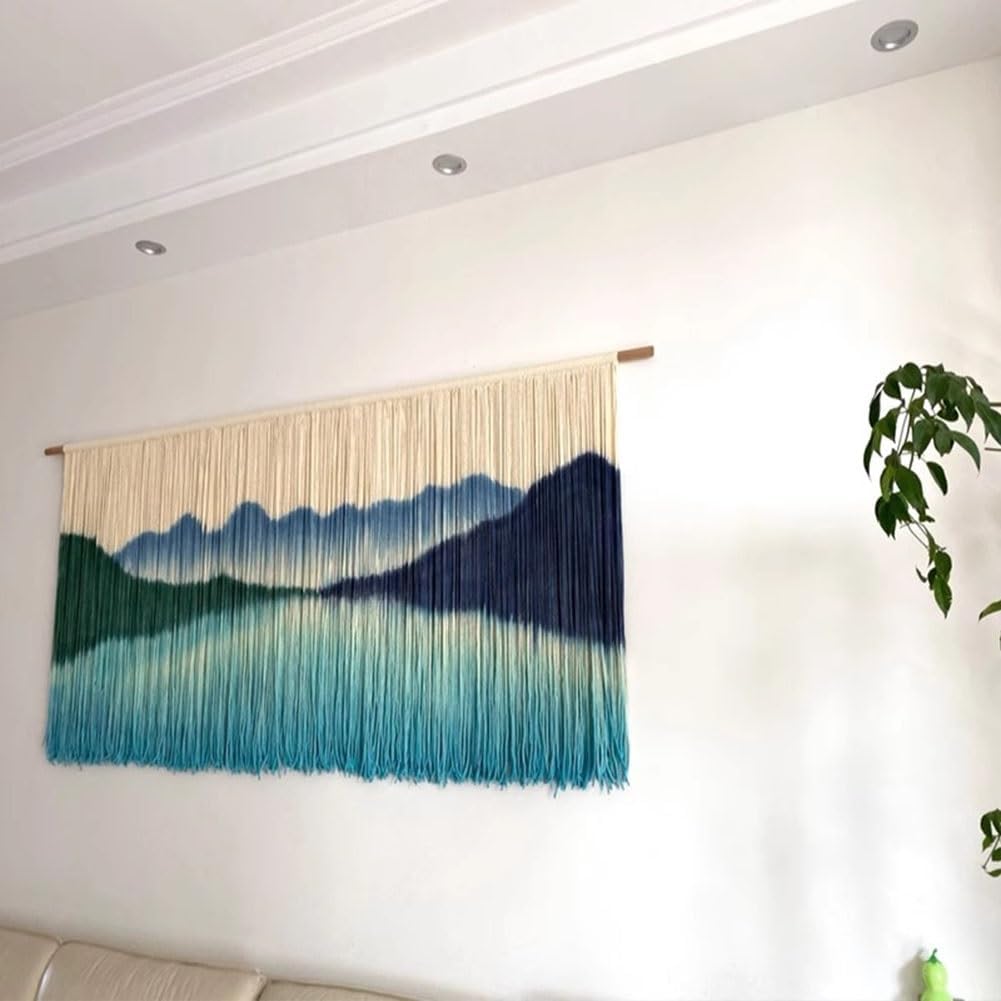 LXHELIVERY Wall Hanging Large Chic Woven Tapestry Art Cotton Rope Wall Decor Hand Weaves for Wall Art Handmade Decor Bedroom Living Room Apartment Backdrop (Color : Multi-Colored, Size : 90x60x90cm)