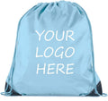 Mato & Hash Custom Bags With Your Logo | 100PK Promotional Drawstring Backpack - 100PK Baby Blue CE2500
