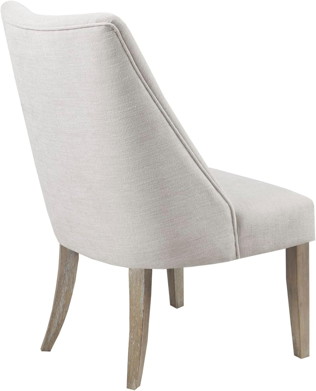 Martha Stewart Winfield Upholstered High Back Accent Dining Chairs Set of 2, Padded Seat, Solid Wood Legs, Chambray Fabric, Cottage, Farmhouse, Ivory, 23' W x 24.75' D x 38' H