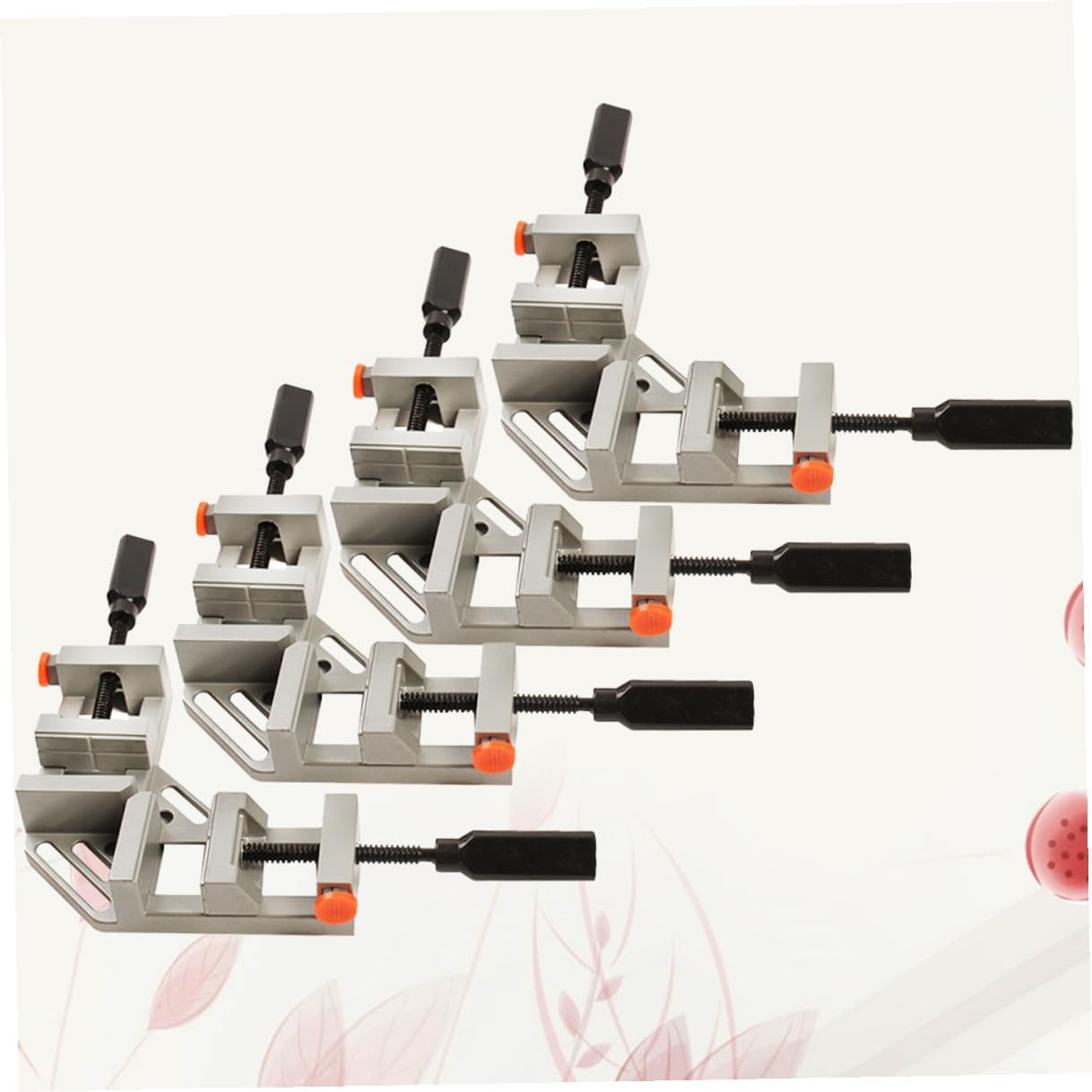 4pcs 90 Degree Aluminum Alloy Corner Clamp Double Handle Quick Release Corner Clamp for Woodworking Photo Framing Cabinet Assembly