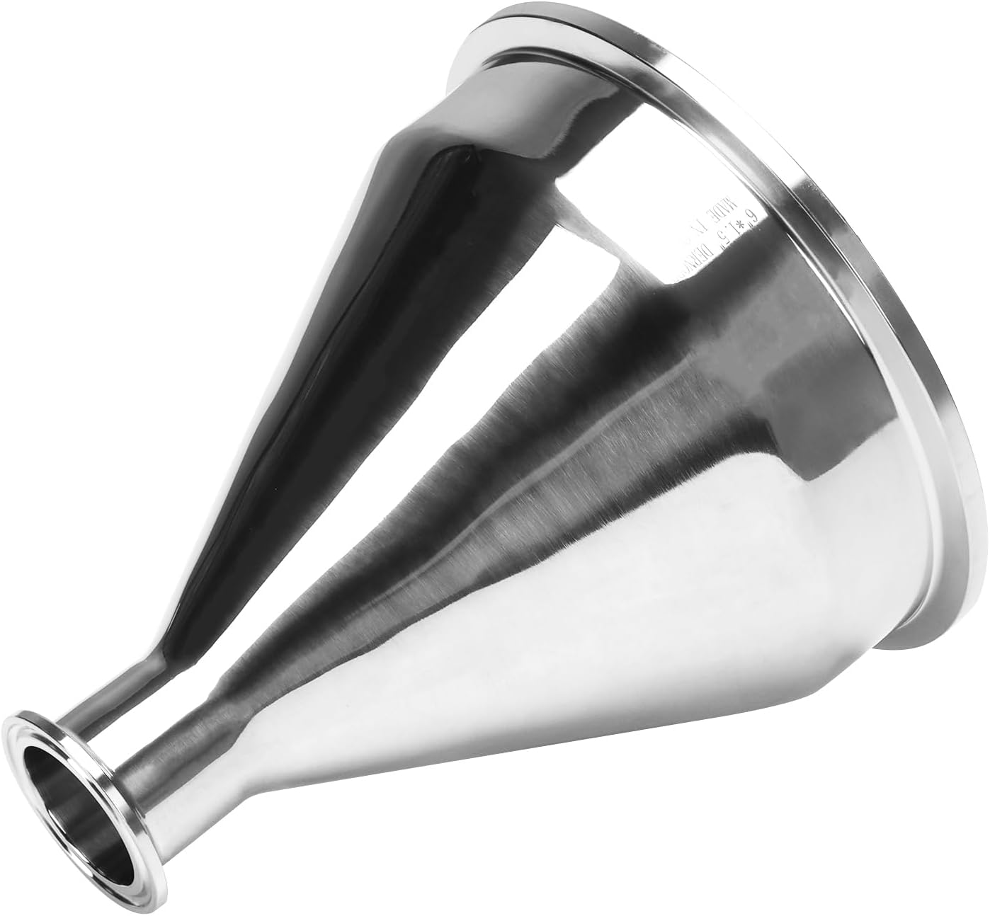 DERNORD Sanitary Fitting Reducer Fitting SUS304 Tri Clamp Ferrule Style 6' Tube OD to 1.5' Tube OD