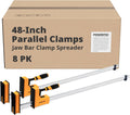 POWERTEC 71602-Case4 48' Parallel Clamps for Woodworking | 90 Degree Heavy Duty Steel Bar Jaw Clamp Spreader Tool, Case of 8 Pcs