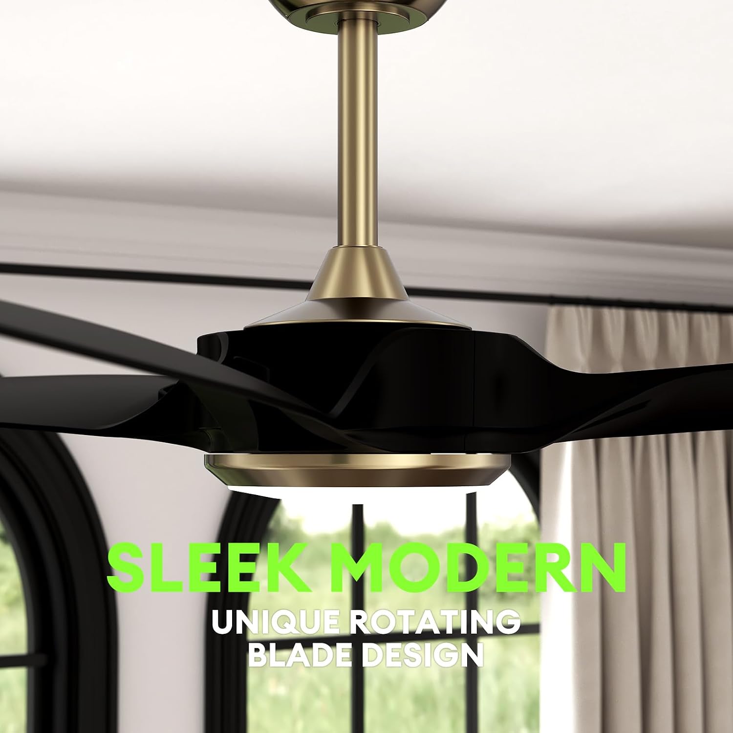 60 Inch Ceiling Fans with Lights and Remote Control, Modern Ceiling Fan with 6 Speeds, 3CCT, Quiet DC Motor, Reversible, Ceiling Fan for Living Room,Indoor and Outdoor