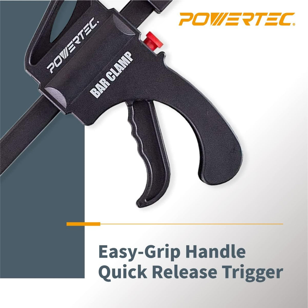 POWERTEC 6' Bar Clamps/Spreaders 32 Pack, Trigger & Ratchet Quick Grip Clamps for Woodworking, Gluing & DIY Projects