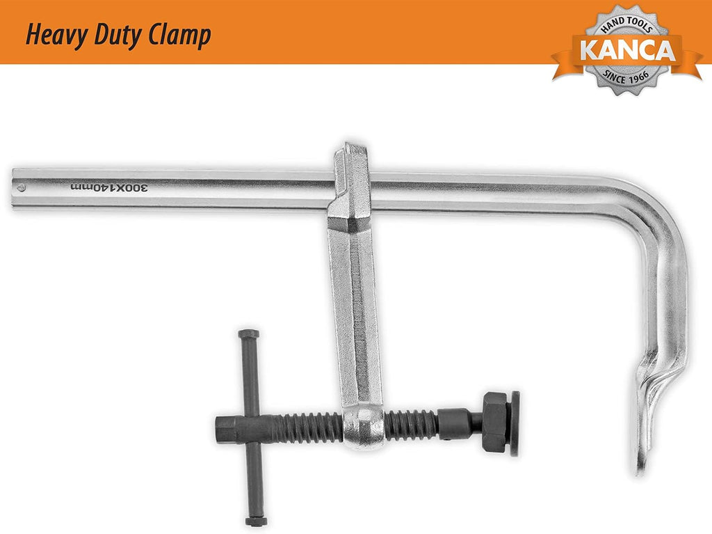 KANCA- HDC-1000 Heavy Duty Clamps, Clamping Force 12,000 N, Opening 40 INCH, Drop-Forged F-Clamp, Welding Tools, Bar Clamp, 1000 MM
