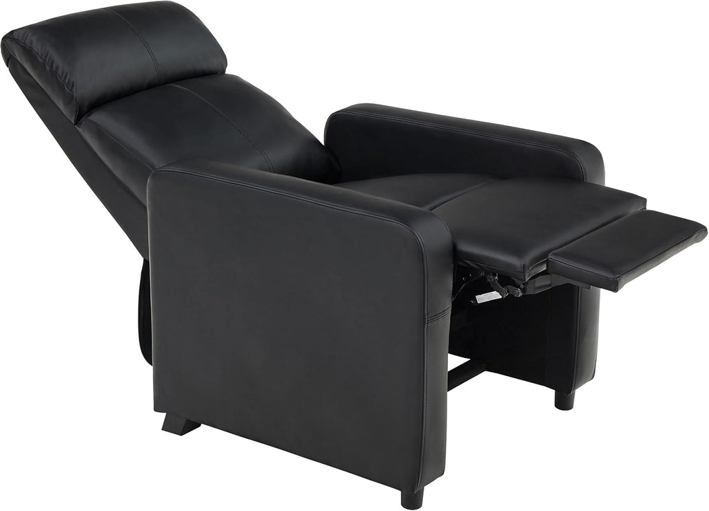 Coaster Home Furnishings - Toohey - Faux Leather - 5-piece Theater Seating with Consoles and Recliners with Tufted Backrests and Slim Track Armrests - Living Room, Home Theater - Black - 600181-S3A