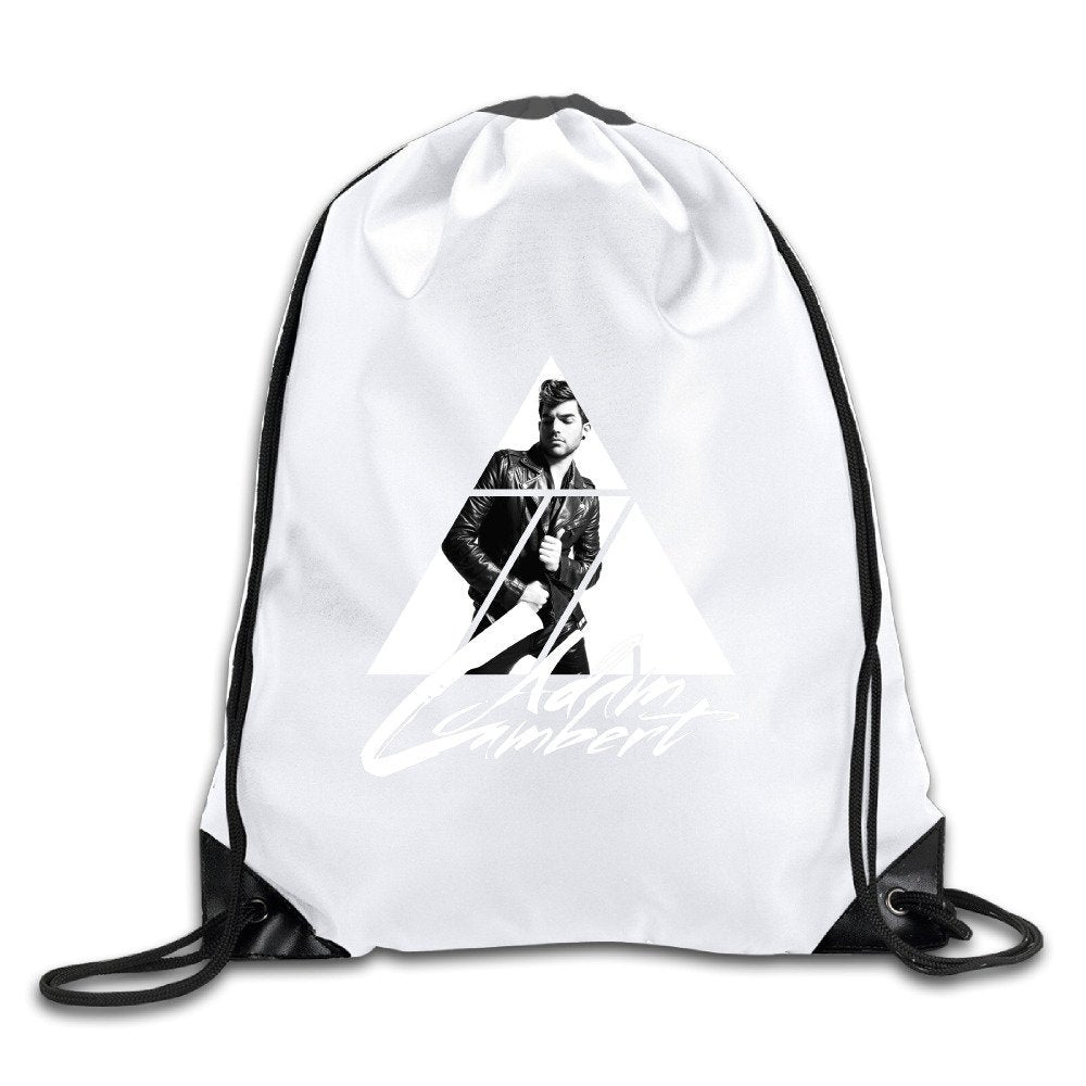 Adam Lambert 2 White Drawstring Backpack Sport Bag For Men & Women