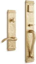 Signature Hardware 441372 Griggs Right Handed Solid Brass Full Plate Keyed Entry Single Cylinder Door Handleset with Interior Lever and 2-3/4' Backset