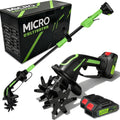 24V 2-in-1 Cordless Tiller Cultivator & Electric Handheld Tiller, 4' Depth x 4' Width, 51' Extension Rod, 235 RPM Lightweight Electric Garden Tiller with 2x1500mAh Batteries & Charger