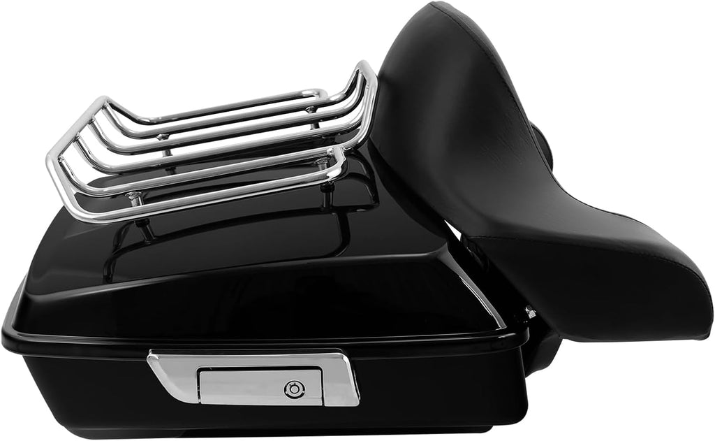 TCMT Chopped Motorcycle Trunk Box Wrap Around Backrest Luagge Rack Set Fit For Harley Davidson 2014-2025 Touring CVO Road King Road Glide Street Glide Electra Glide Pack