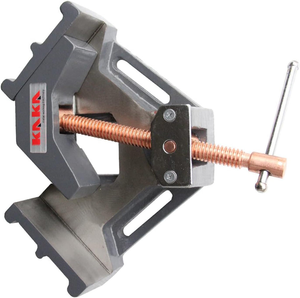 KAKA INDUSTRIAL Angle Clamp Heavy Duty Right 90-Degree Welding Clamp Vice, 4-Inch Jaw Opening, for Woodworking Corner Miter, Metalworking, and Photo Framing, AC-100