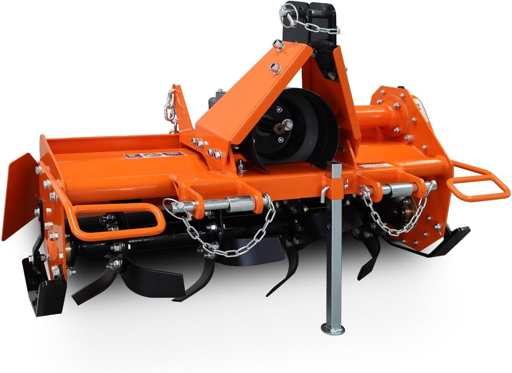 37' Rotary Tiller Attachment - Cat 1 3-Point PTO Driven, Single Speed 540 RPM Gearbox, 37.40' Working Width, 4.7' Max Depth, for 20–30HP Tractors - Not PTO Shaft