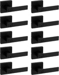 Kwikset Singapore Entry Door Handle with Lock and Key, Secure Keyed Reversible Handle Exterior, for Front Entrance and Bedrooms, Matte Black, Pick Resistant Smartkey Rekey Security, 10 Pack