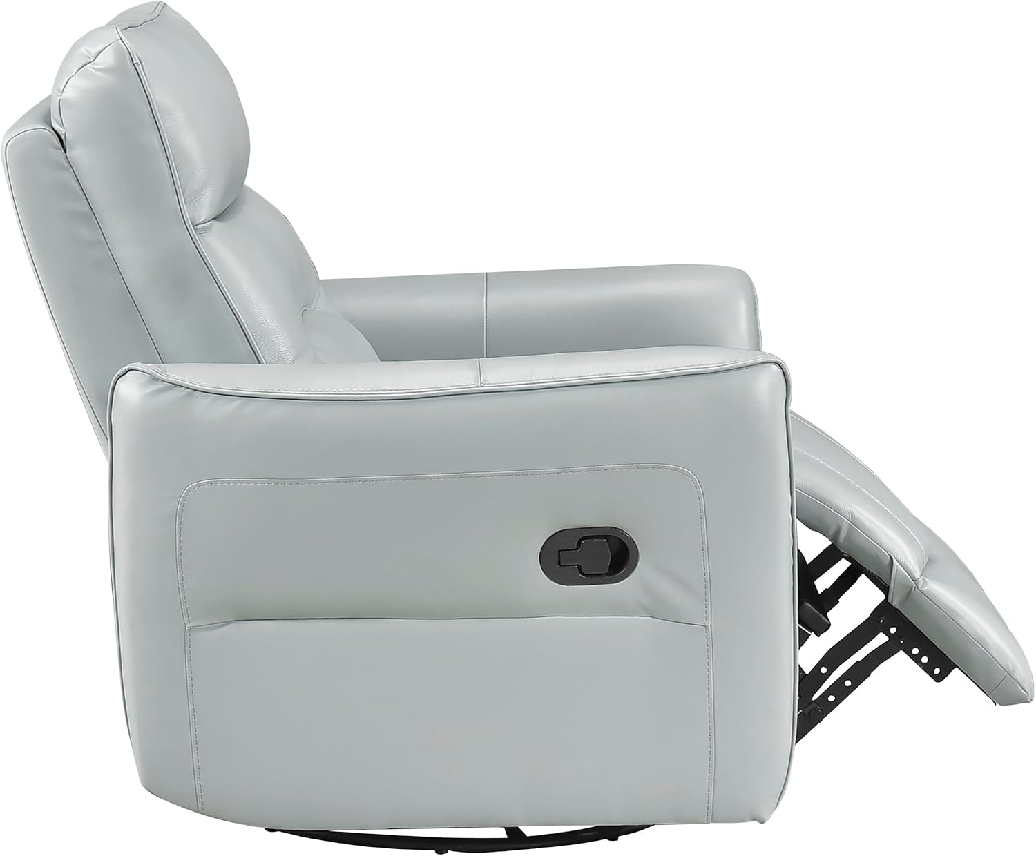 Lexicon Swivel Glider Reclining Chair, Top Grain Leather Match Manual Recliner, Comfy Nursery Glider Recliner, Swivel Reclining Chair for Living Room/Office/Bedroom/Apartment, Aqua