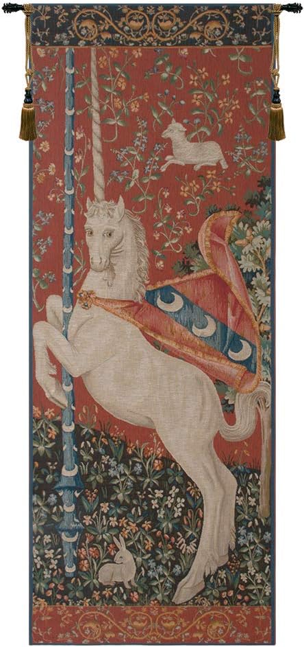 Charlotte Home Furnishings Inc. Portiere Licorne French Tapestry Wall Hanging 75 X 29 Inch Viscose Cotton And Polyester Blend Wall Art Perfect For Home Decor Room Decor And Wall Decor