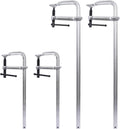 Heavy Duty Bar Clamps Set, 4-Pack Drop Forged Steel F Clamps for Welding, Woodworking & Metalworking, 2pcs 12'x3' + 2pcs 24' x4-3/4, 1400 lbs Clamping Force, Adjustable Quick-Release Handle