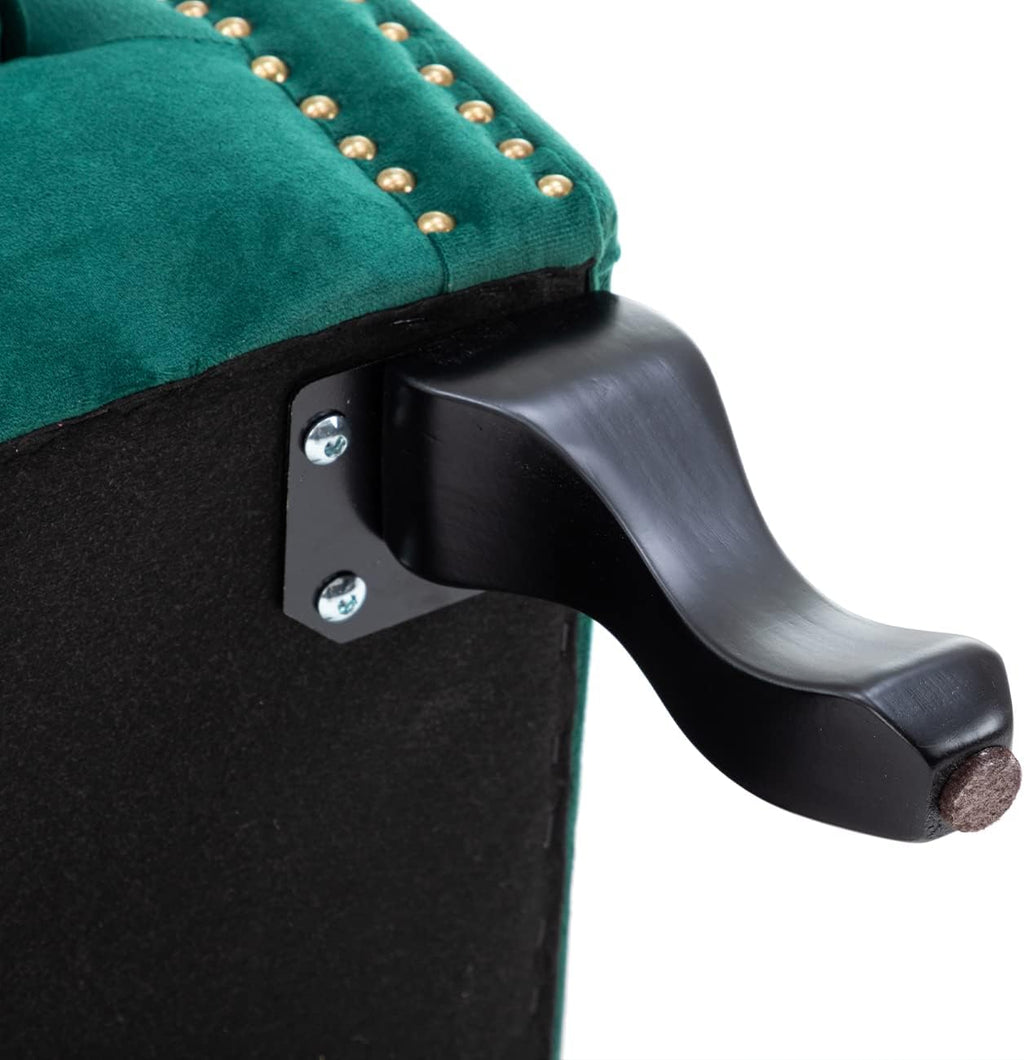 Kmax Green Accent Chair Velvet Wingback Chair with Pillow Nail-Head Channel Tufted Club Oversized Chair for Living Room Bedroom Guest Room